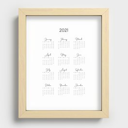 Calendar 2021 Recessed Framed Print