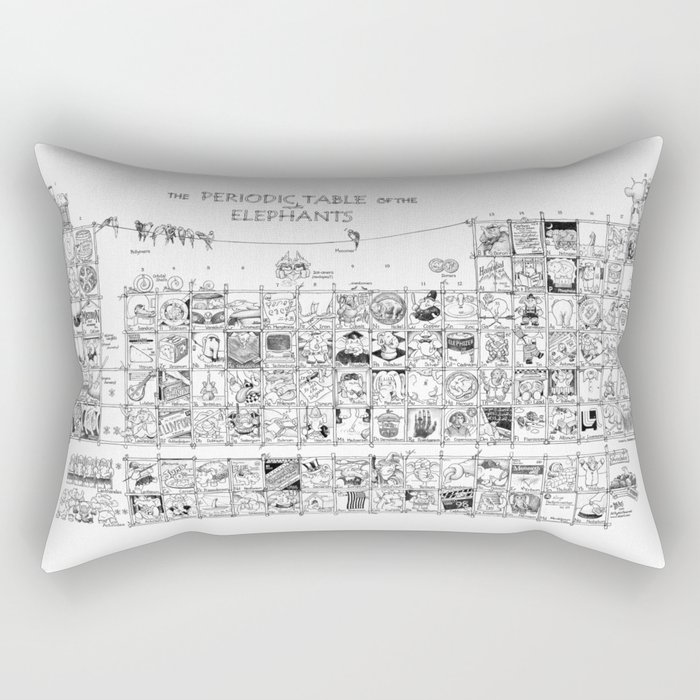 Periodic Table Of The Elephants Rectangular Pillow By Dsart