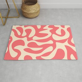 Abstract Mid century Modern Shapes pattern - Pink Area & Throw Rug