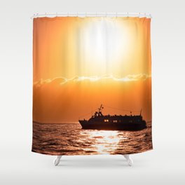 Sunset Cruise Pacific Ocean Lanai Hawaii Shower Curtain