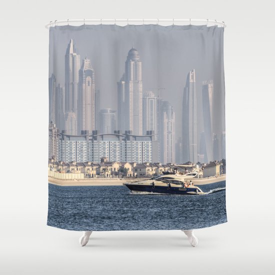 Dubai Yacht And Architecture Shower Curtain By Davidpyatt Society6