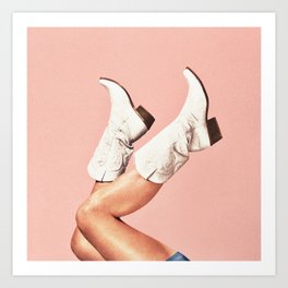 These Boots - Peach / Pink Art Print