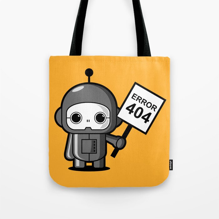Mini Robot Error 404 Tote Bag By Mochawalk Society6