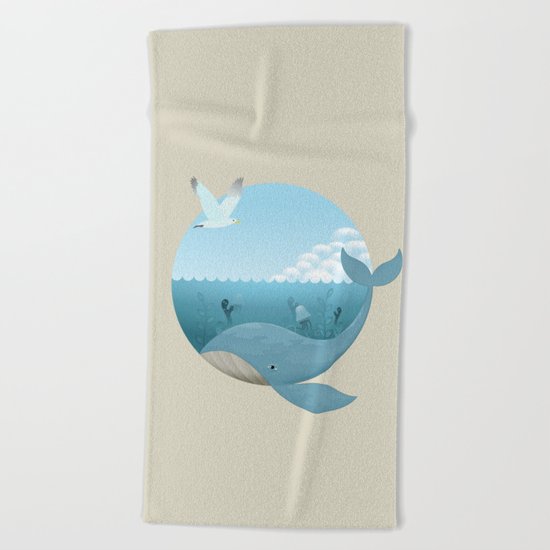 Whale & Seagull (US and THEM) Beach Towel