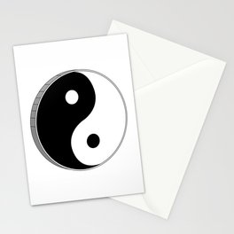 Yin Yang Black And White Symbol Stationery Card