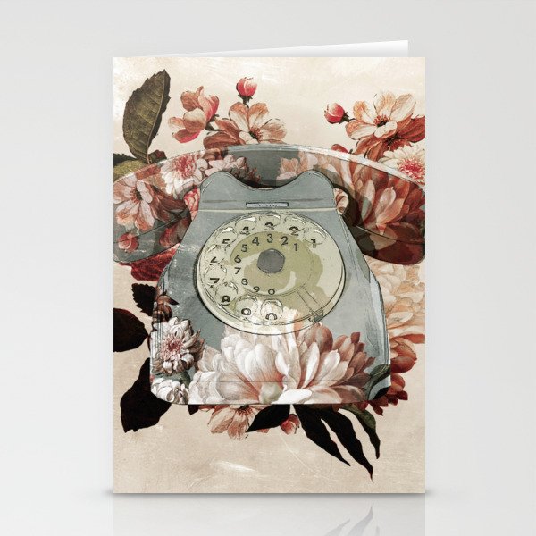 Retro Telephone Flower Power Stationery Cards