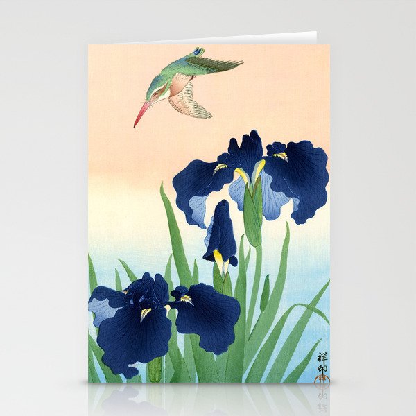 Kingfisher above Irises, 1926 by Ohara Koson Stationery Cards
