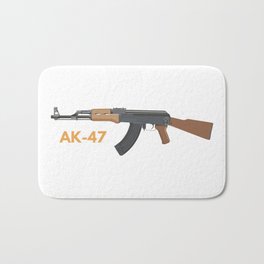 AK-47 Assault Rifle Bath Mat | Sovietunion, Ak47, Secondamendment, Soldier, Army, Semiautomatic, Russian, Akm, Graphicdesign, Russia 