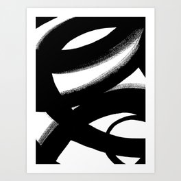 Brush Stroke - Black & White Art Print