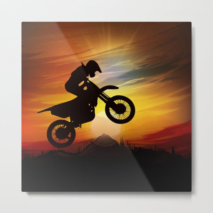 Mountain Motorcycle Adventure - Sunset Metal Print