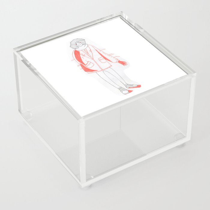 Artwork Lineart Cute Girl Illustration Harajuku Acrylic Box