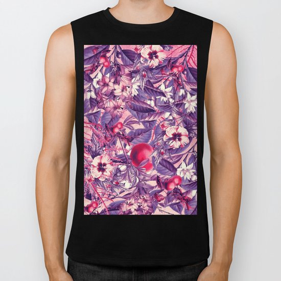 flowers 9 purple Biker Tank