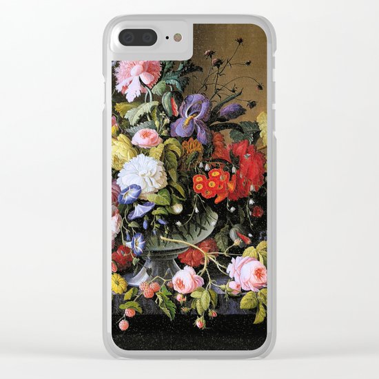 Vintage Varnish- Flowers&Fruit Clear iPhone Case