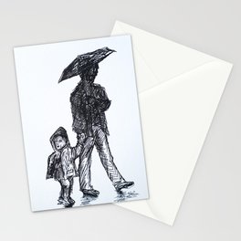 wandering in the rain‏ Stationery Cards