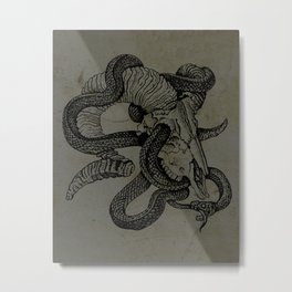Ouroboros Metal Print | Goat, Sticker, Ouroboros, Evil, Snake, Goathead, Drawing, Serpent, Goth, Witchcraft 