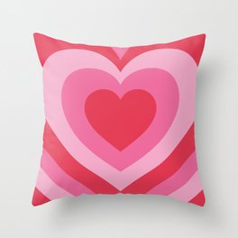 Strawberry Candy Heart Throw Pillow