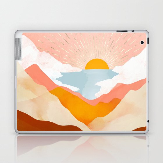 Retro lake Sunset Laptop & iPad Skin