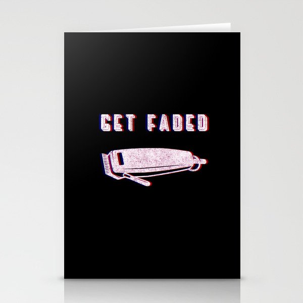 Get Faded Vintage Classic Barber Barbershop Barbering Tools Gift Idea Stationery Cards