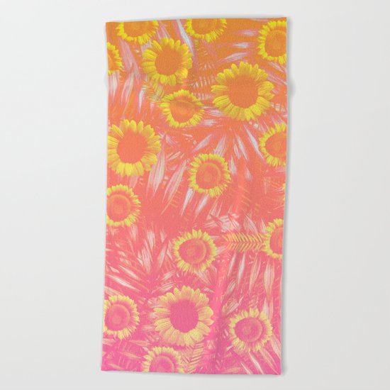 Sunflower Party #4 Beach Towel