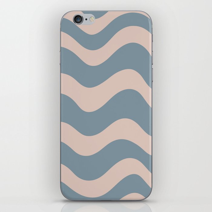 Retro Candy Waves - Grey blue and beige  iPhone Skin