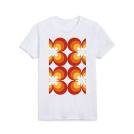 60s 70s funky retro pattern - red orange yellow Kids T Shirt