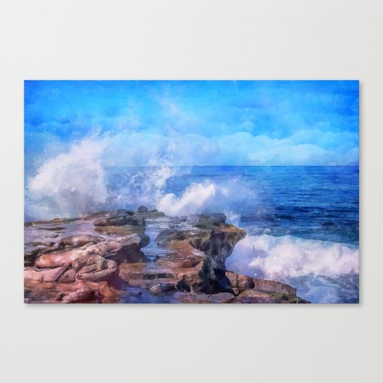 Pacific surf in California Canvas Print