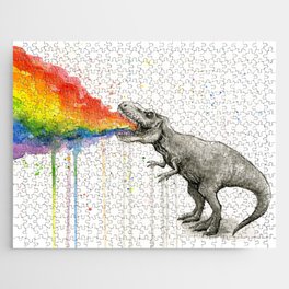 T-Rex Dinosaur Vomits Rainbow Jigsaw Puzzle