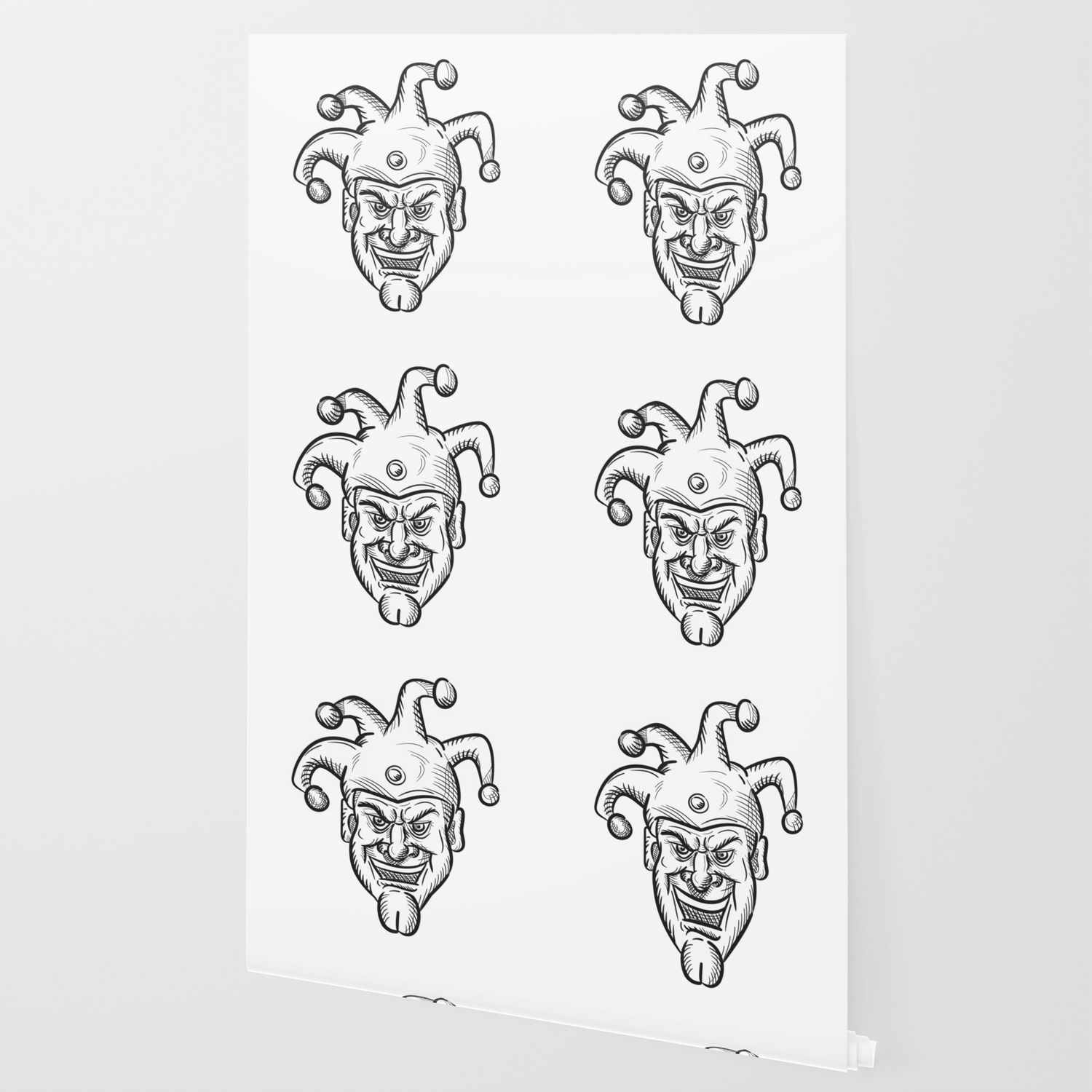 Crazy Medieval Court Jester Drawing Wallpaper By Patrimonio Society6