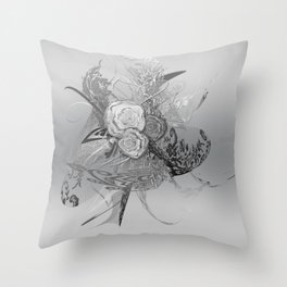 50 Shades of lace Silver Silver Throw Pillow