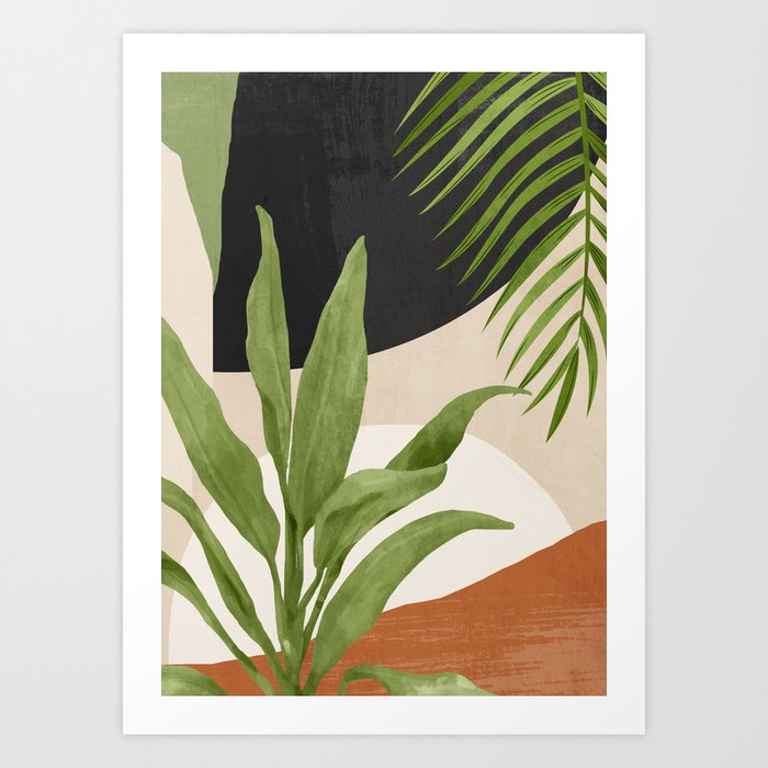 Abstract Art Tropical Leaf 11 Art Print by ThingDesign