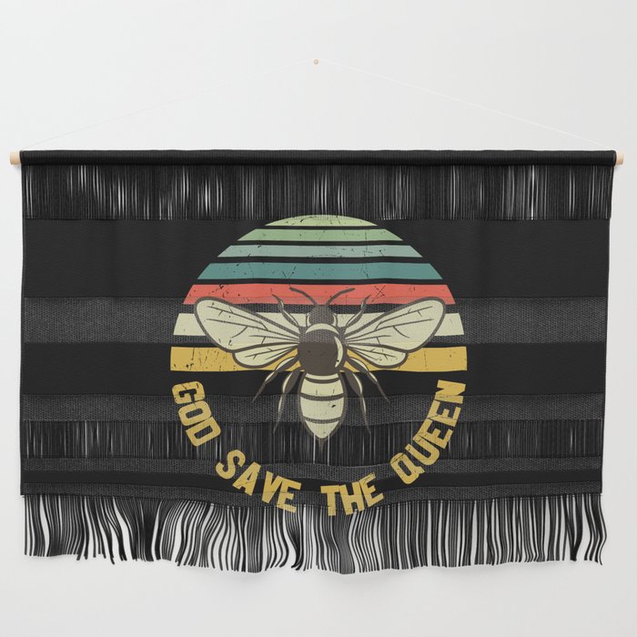 God Save The Queen Bee Vintage Wall Hanging