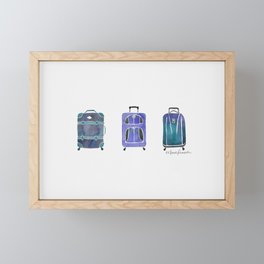 Blue Suitcases Framed Mini Art Print