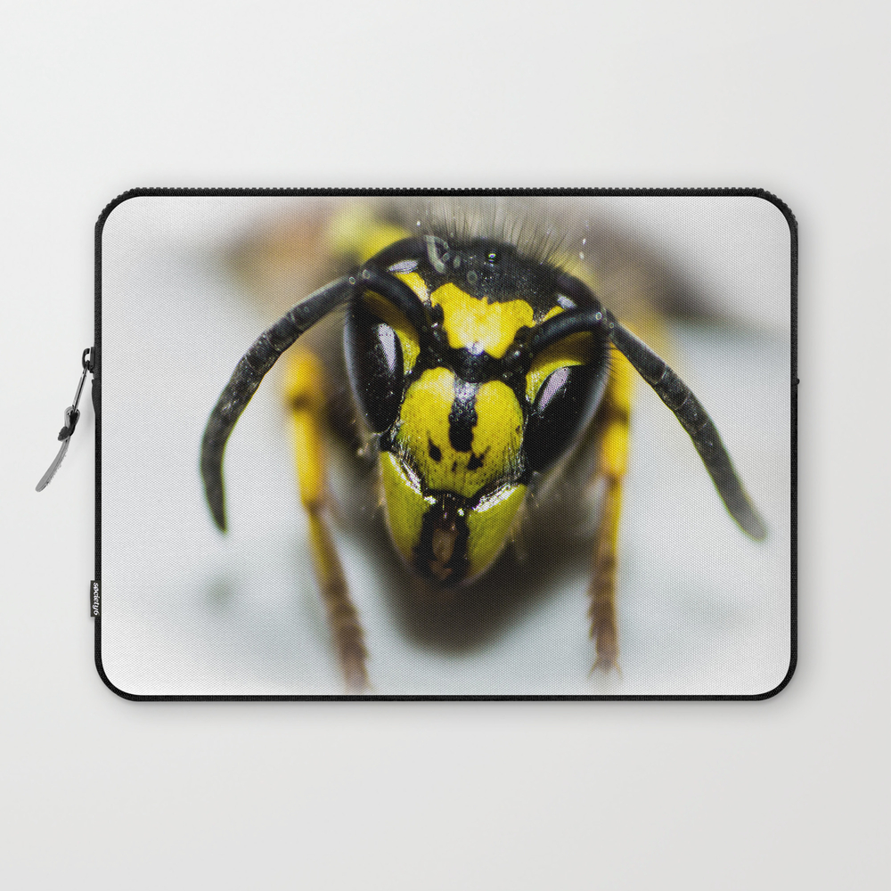 Wasp Head Laptop Sleeve by dario87