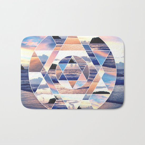 Geometric Ocean Abstract Bath Mat