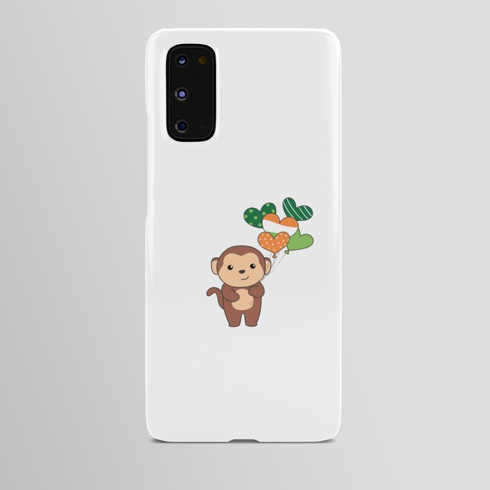 Monkey With Ireland Balloons Cute Animals Android Case