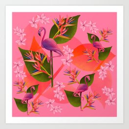 Flamingo Bird of Paradise Art Print