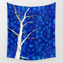 blue tree Wall Tapestry