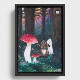 Critter & Shrooms Framed Canvas
