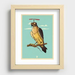 Making fun of the falcon Recessed Framed Print
