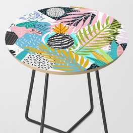 abstract palm leaves Side Table