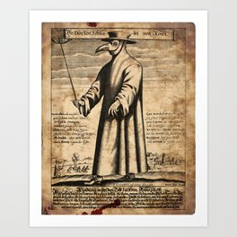 Medieval plague doctor Art Print