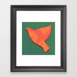 Floral Dove on Green Framed Art Print
