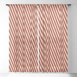 [ Thumbnail: Dark Red & Tan Colored Stripes Pattern Sheer Curtain ]