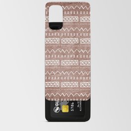 Brown and White Bow Tie Zig Zag Mud Cloth Pattern Android Card Case