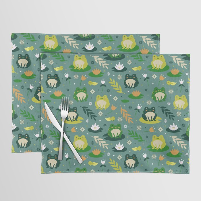 Cute little frogs pond pattern Placemat