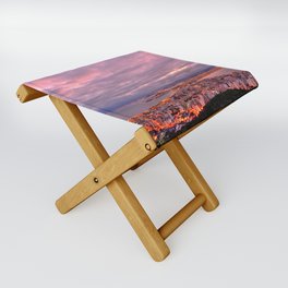 Brazil Photography - Beautiful Pink Sunset Over The Brazilian City  Folding Stool