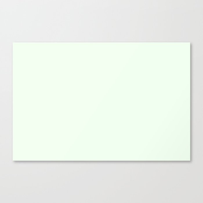 Honeydew White Solid Color Popular Hues Patternless Shades of White Collection Hex #f0fff0 Canvas Print