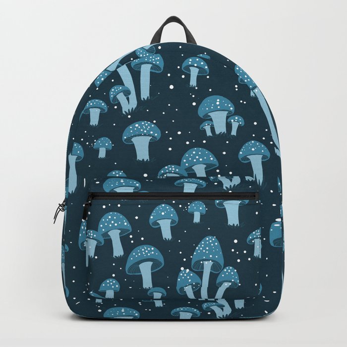 Magic Mushrooms in Deep Blue Backpack