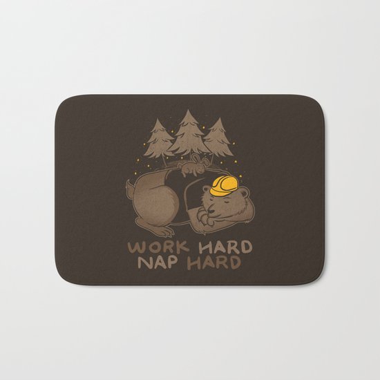 Work Hard Nap Hard Bath Mat