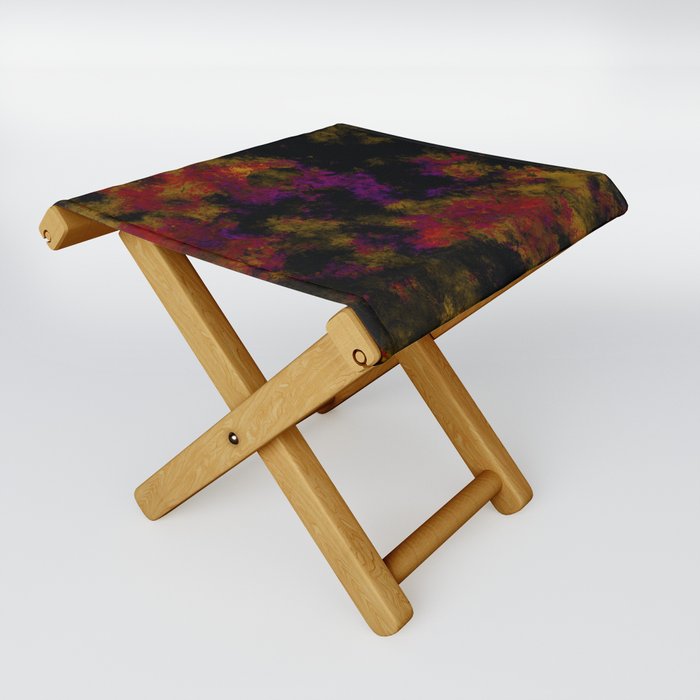 Abstract dark yellow red painting Folding Stool